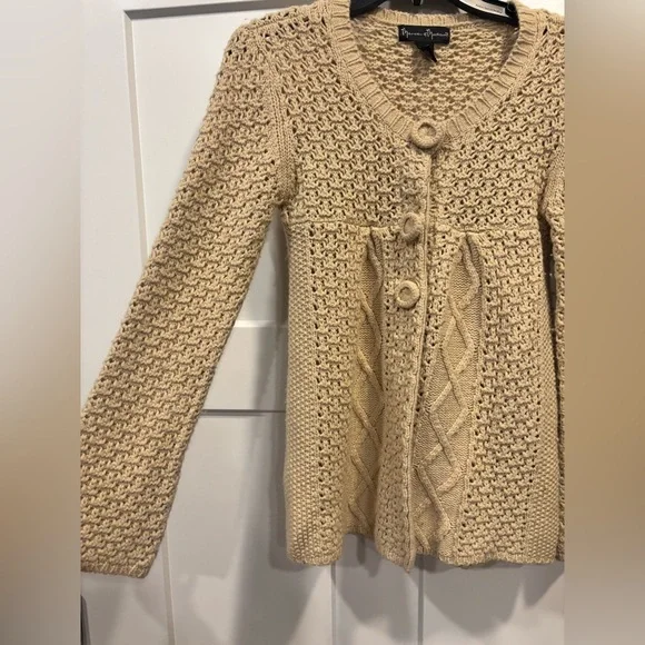 Mercer & Madison Women’s Heavy Knitt Cardigan Tan Size Small Women’s - Picture 4 of 6
